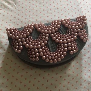 Gray and pink pearled jewelry box