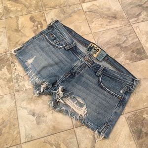 HOLLISTER distressed jean shorts