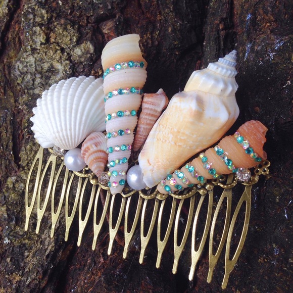 Handmade seashell hair comb/mermaid/boho/gypsy - Picture 4 of 4