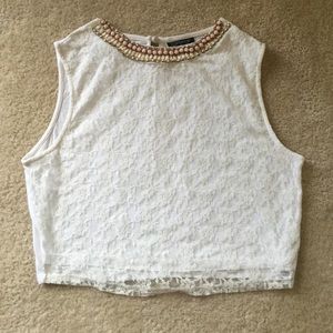 Topshop crop top with embellishment