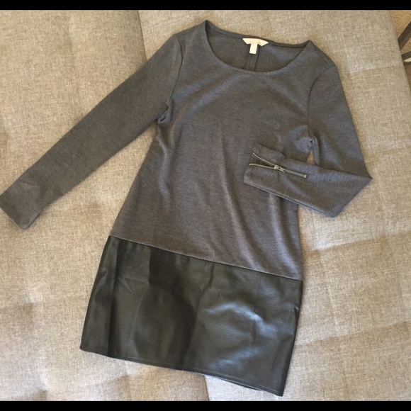 Banana Republic leather and cotton mini dress