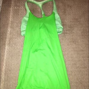 Lulu lemon green tank top sports bra