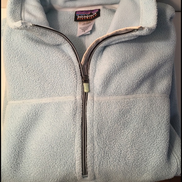 Patagonia 1/4 zip light blue fleece