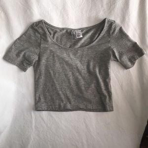 Gray Crop Top