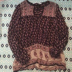 Zara chiffon peasant top