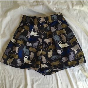 H&M High Waist Cat Print Shorts