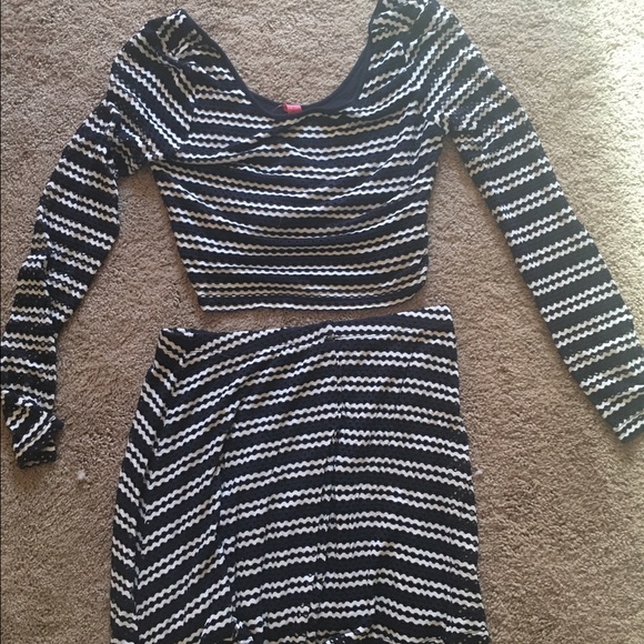 Blue and White Striped Set