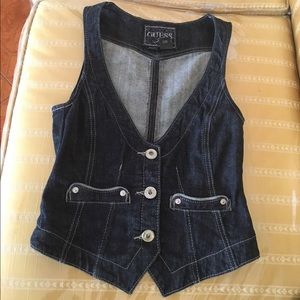 Guess Women's blue denim's vest