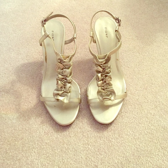 Strappy metallic heels