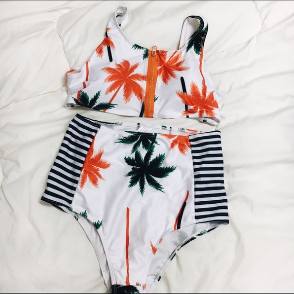 PALM TREE HIGH WAISTED BIKINI