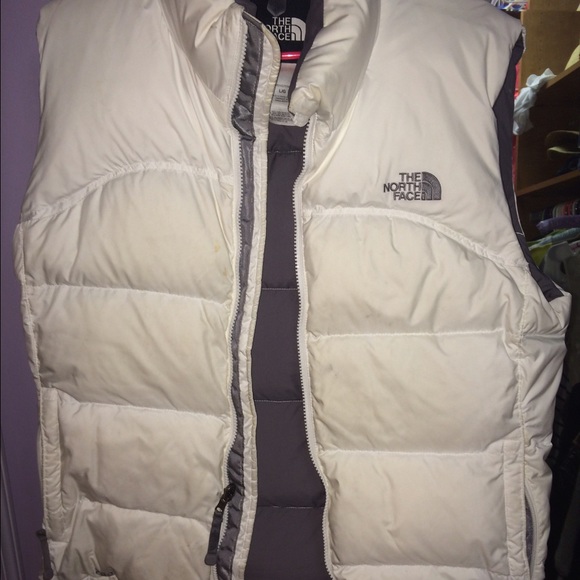 north face white puffer vest