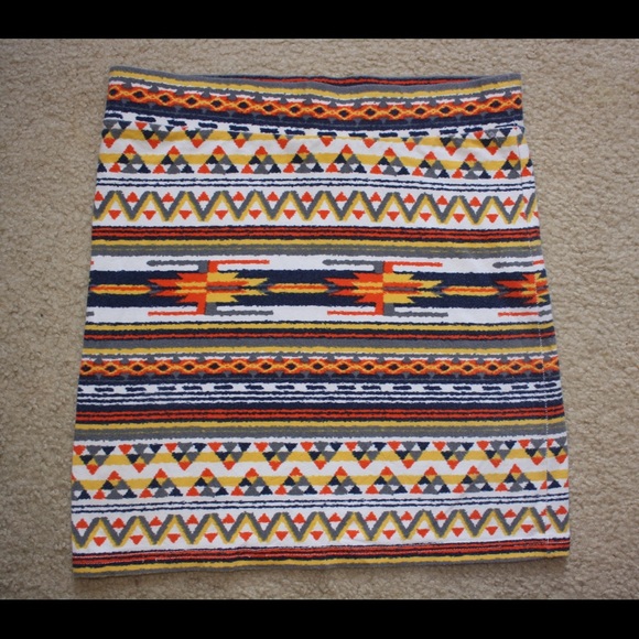 Tribal print pencil skirt