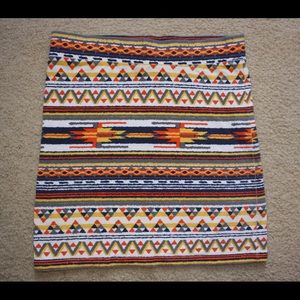 Tribal print pencil skirt