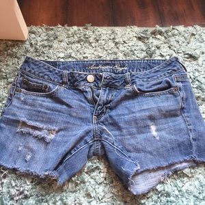 Low rise jean shorts