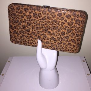Leopard print flat wallet
