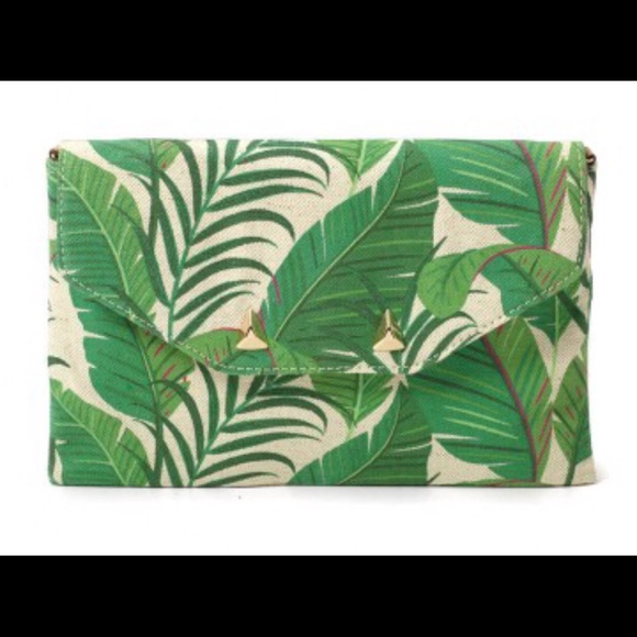 City Slim Clutch - Natural Green Botanical