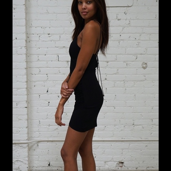 Hot Sexy black strappy back mini dress - Picture 2 of 3