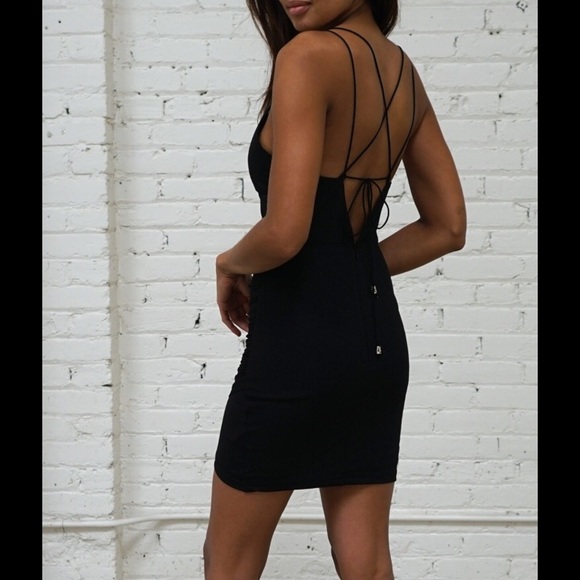 Hot Sexy black strappy back mini dress - Picture 3 of 3