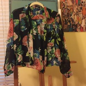 Forever 21 Floral Button Down Top