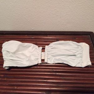 White bandeau bathing suit top