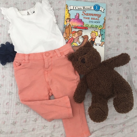 Baby GAP skinnys. Color: salmon. Size 3-6 months