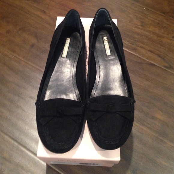 BCBGeneration black microsuede flats