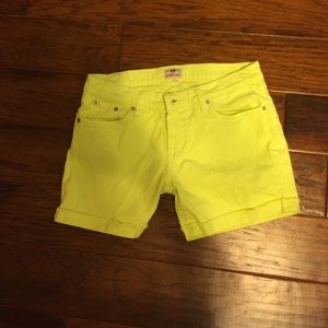 Highlighter yellow fossil shorts