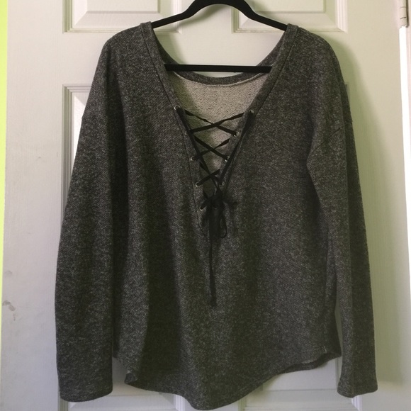 Lace Up Sweater