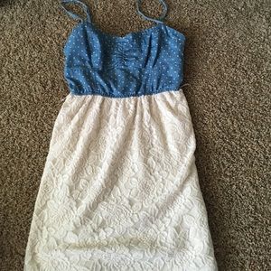 Lace and polka dot sundress