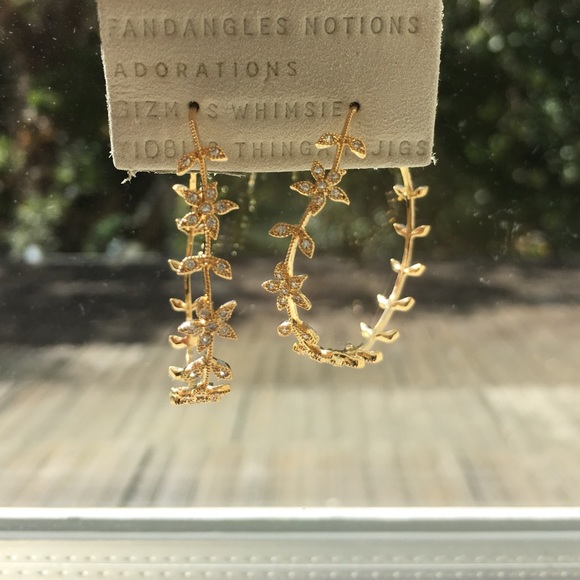Stunning and sparkling Anthropologie flower hoops