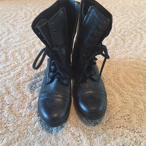 Black combat boots