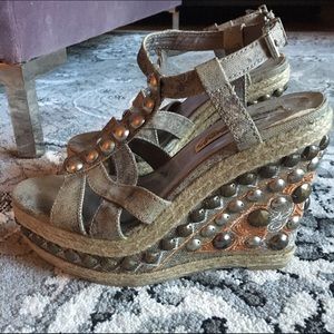 Naughty Monkey studded wedges size 7.5