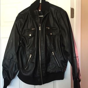 Moto jacket faux leather