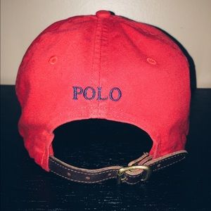 Limited edition Red Polo Brown Leather Strap Hat