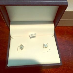 Princess cut diamond earrings