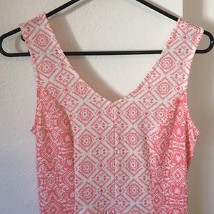 pink and white dress