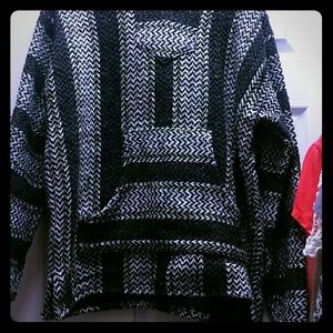 Black, white, and green Baja Hoodie