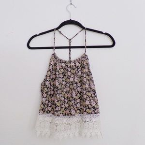 LA hearts/Pac Sun floral crop top.