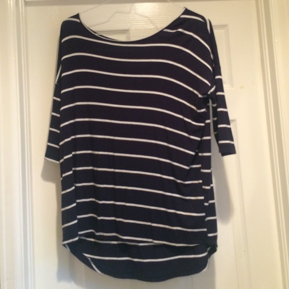 Blue and white long T