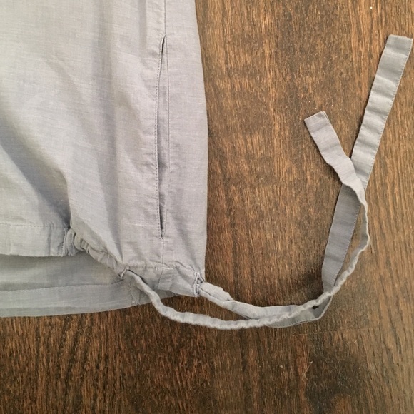 Sibel Saral Grey-blue v neck collared top - Picture 2 of 4