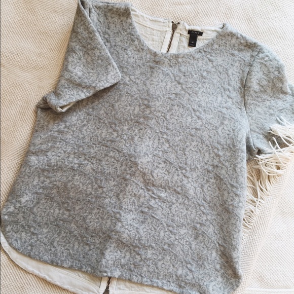 J.Crew Grey Zip-Back Top
