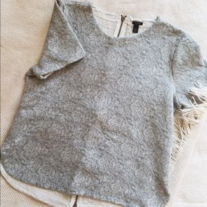 J.Crew Grey Zip-Back Top