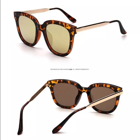 Leopard  tortoise shell mirror sunglasses