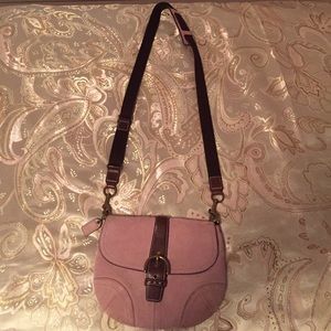 Crossbody suede Coach bag