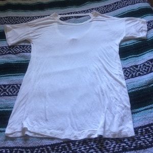 White t shirt dress with open back