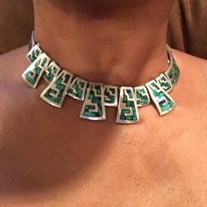 gorgeous choker malachites Stones Mexico silver