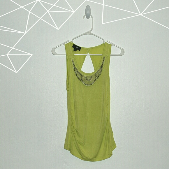 IZ Byer Chartreuse Embellished Tank