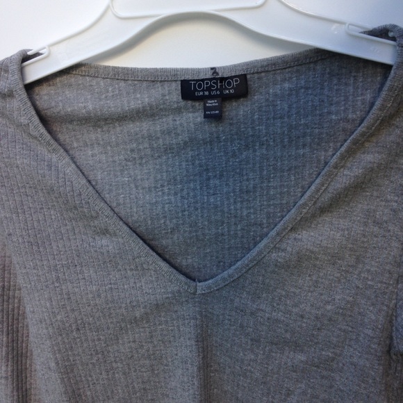 Longsleeve Ribbed Topshop Crop Top - Picture 2 of 3