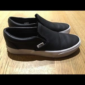 Black Vans "Perf Leather Slip on"