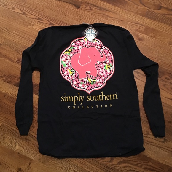 Navy long-sleeved Simply Southern shirt